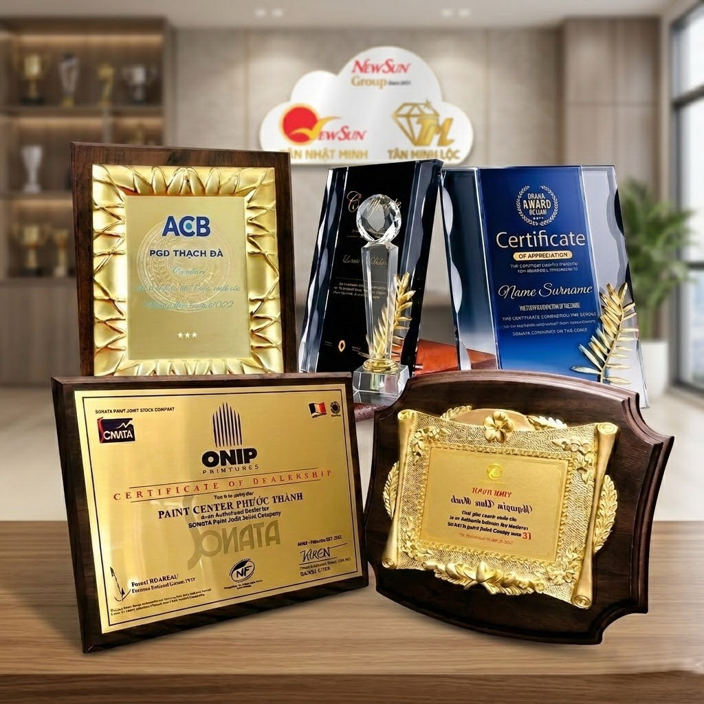 bảng vinh danh, kỷ niệm chương gỗ đồng