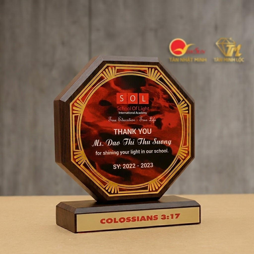 bảng vinh danh, kỷ niệm chương gỗ đồng