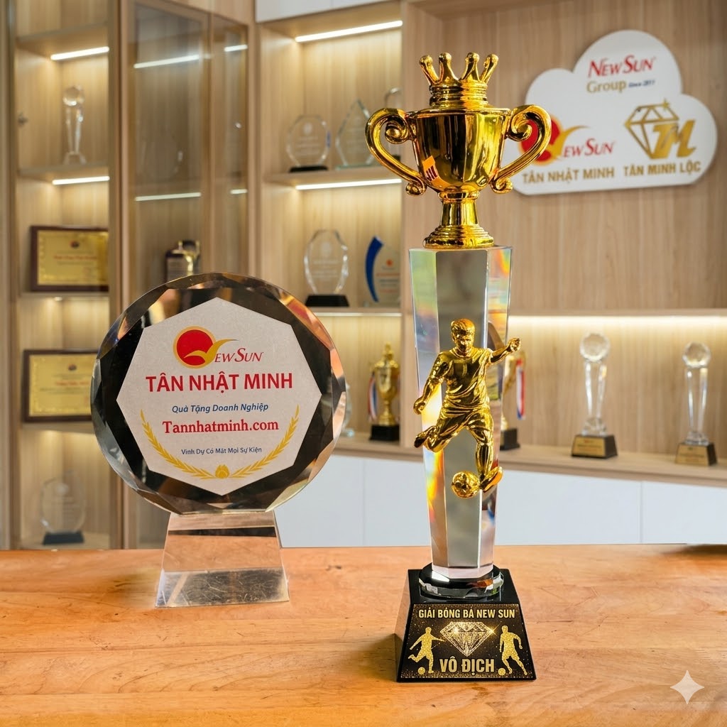 cúp bóng đá pha lê