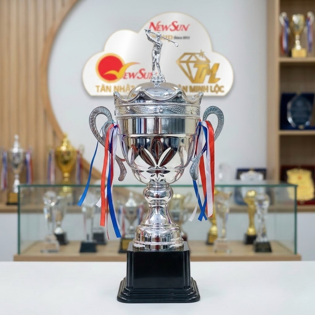 cúp golf kim loại