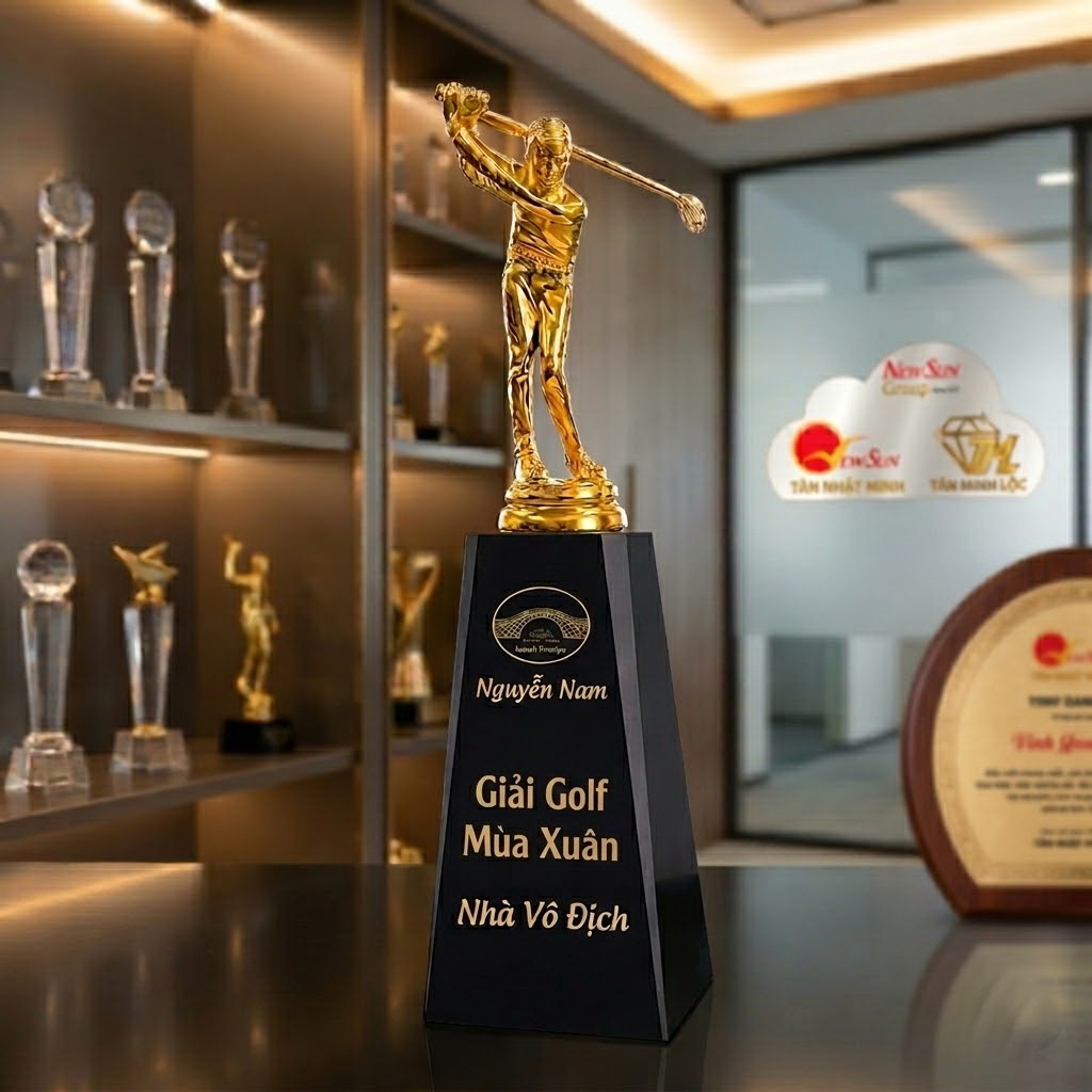 cúp golf pha lê