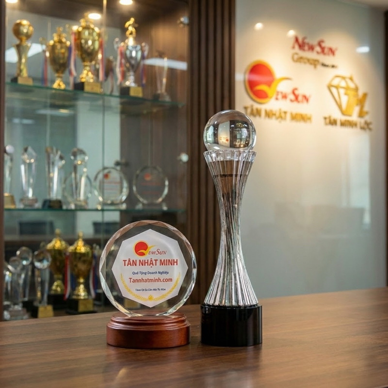 cúp pha lê quả cầu