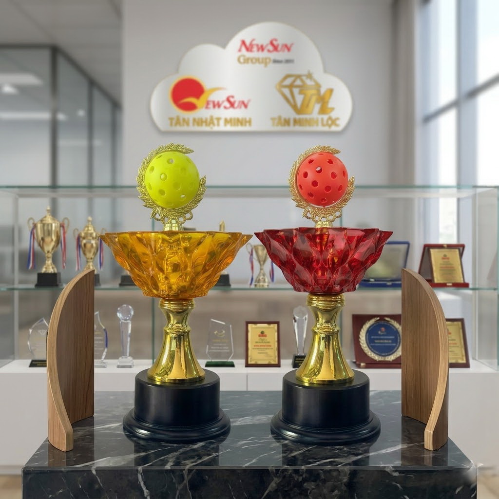 cúp pickleball pha lê đẹp