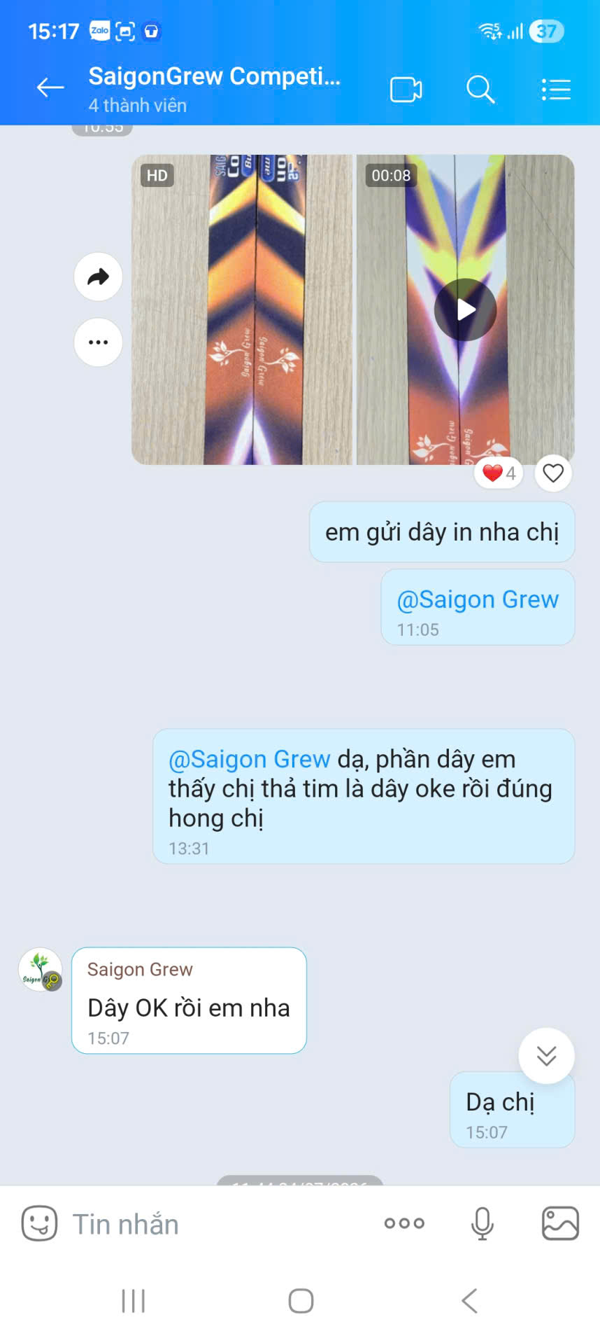 Gui mau in test cho khach duyet Saigon Grew